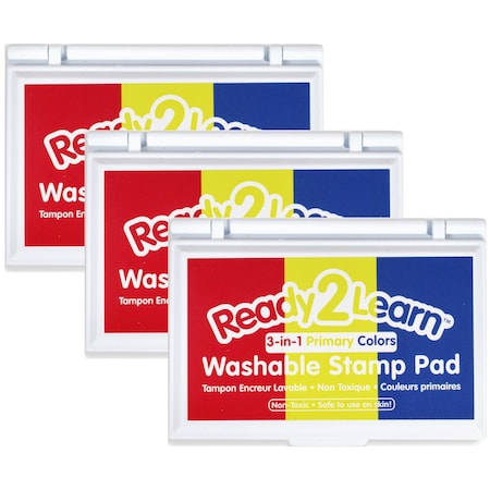 Washable Stamp Pad, 3-in-1 Primary Colors, 3PK